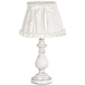 Grafelstein Tafellamp ROSY DREAMS, romantische vloerlamp, decoratieve lamp Shabby Chic met kleine stoffen rozen, E14, bedraad, wit