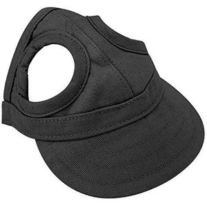 Pet Baseball Cap, Dog Cat Outdoor Sunbonnet with Ear Holes Adjustable Stripe Summer Pet Parent-Child Hat[L-Black]