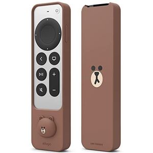 elago | LINE Friends Dun Hoesje Case Compatibel met Apple TV 4k Siri Afstandsbediening 3e Generatie(2022) en 2e Generatie (2021)-Dun Ontwerp,Licht van Gewicht,Schokabsorptie,Volledige Toegang(BROWN)