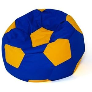 GO GIFT zitzak, geel, blauw, Oxford-voetbal