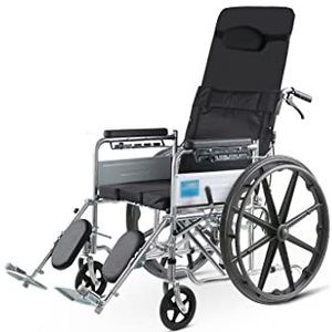 FKJLUN Lichtgewicht rolstoel mobiliteitshulpmiddelen multi-file verstelbare rolstoelen, opvouwbare transportrolstoel, douche rolstoel, draagbare reisrolstoel comfort reisstoel rolstoel (kleur: B)