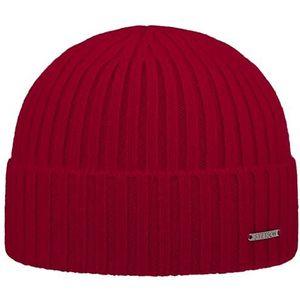 Stetson Varnell Kasjmieren Muts Dames/Heren - wollen beanie wintermuts met omslag voor Herfst/Winter - One Size rood