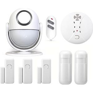 Alarmsysteem Wifi Smart Home Alarmsysteem 120dB Werkt Met RF433 PIR Detector Deur Sensor Smart Life App Inbreker Voor huis appartement kantoor (Color : KIT 7)