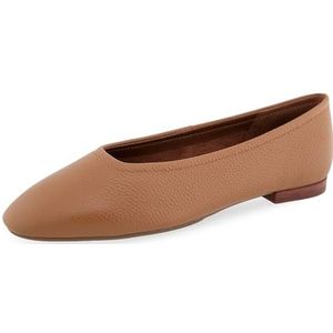 Aerosoles Dames Amelie Ballet Flat, Tan Pebbled Leer, 7,5 UK
