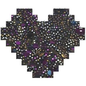 Glitter Sequin Spot Jigsaw Puzzle-Hartvormige Bouwstenen Puzzel-Leuk En Stressverlichtend Puzzel Spel
