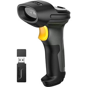 Inateck Pro 7 Barcodescanner, bluetooth, 1D draadloze barcodescanner, 100 m overdrachtsbereik 2,4 GHz, 2600 mAh batterijcapaciteit, scannen barcodes op het scherm
