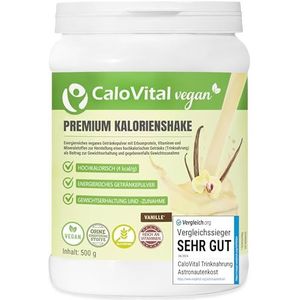 CaloVital Hoogcalorische drinkvoeding, veganistisch, calorieënshake, astronautenvoeding, drinkmaaltijd met koolhydraten, eiwitten, vitaminen en mineralen, hoge dosis, CaloVital (500 g, vanille)