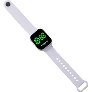 Horloge met siliconen band hoogwaardig horloge mode groot vierkant wijzerplaat ontwerp comfortabel duidelijk lezen nauwkeurig, Wit