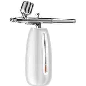 Nano verstuivingsspuit Mini-luchtcompressorset Luchtpenseel Verfspuitpistool for Nail Art Tattoo Craft Cake Face Nauwkeurige Controle(1-White)