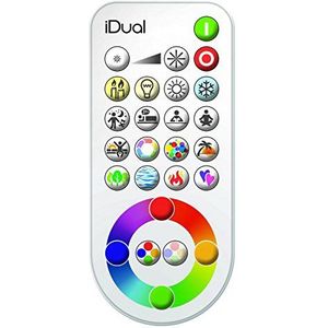 iDual afstandsbediening voor iDual LED-verlichtingssystemen. Warm wit tot koud wit; dimfuncties; multicolor omgevings- en sfeerlicht.