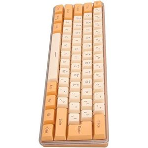 Mechanisch Toetsenbord, Gaming-toetsenbord met Contrasterende Kleuren Opgeschort Hoog Laag Keycap Ultra Klein voor Thuis (Oranje Beige)