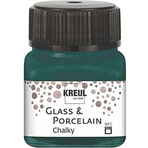 KREUL 16639 - Glass & Porcelain Chalky Cottage Green, 20 ml glas, zacht - matte glas- en porseleinverf op waterbasis, sneldrogend, dekkend