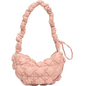 Quilted Dumpling Bag, Lightweight Puffer Shoulder Bag, Large Capacity Cloud Handbag Satchel Tote bag for Women (Pink)