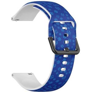 Compatibel met Garmin Vivomove 5/3/HR/Luxe/Sport/Style/Trend, D2 Air/Air X10, (blauwe poot print pictogram geïsoleerd) 20 mm zachte siliconen sportband armband armband, Siliconen, Geen edelsteen