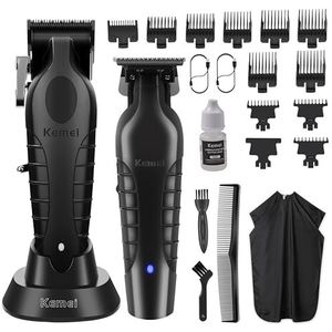 KEMEI Tondeuse voor heren, professionele tondeuse en trimmerset, draadloze Zero Gap trimmer voor mannen met led-display, 11 geleidekammen, cadeaus voor heren