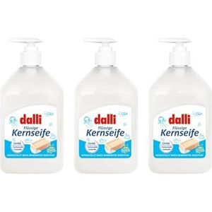 Dalli Vloeibare kernzeep, 3 x 500 ml parfumvrije zeep, huidverzorgend, universeel (verpakking van 3 stuks)
