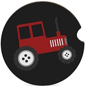 Rode Tractor Leuke Auto Bekerhouder Coaster Auto Drinken Mat Voor Vrouwen Wen Interieur Accessoires