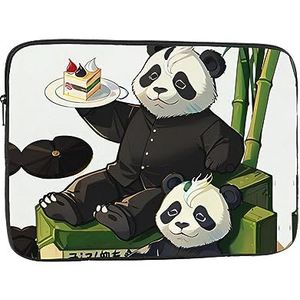Panda's van vader en zoon laptoptas, duurzame schokbestendige hoes, draagbare draagbare laptoptas voor laptop., Zwart, 12 inch