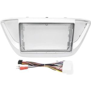 Voor Hyundai Voor Verna Voor Accent Voor Solaris 2016 2017 2018 9 Inch Autoframe Fascia-adapter Radio Dakset Fascia's Auto Fascia Radio Paneel(Silver frame cable)