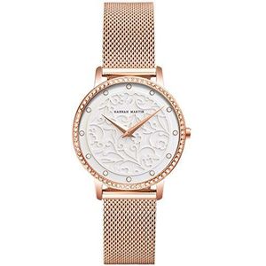 RORIOS Mode horloges dames analoog kwarts horloge met armband roestvrij staal waterdicht elegant horloges voor dames en meisjes, Wit., armband