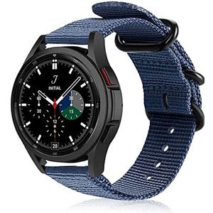 Strap-it Samsung Galaxy Watch 4 Classic 42mm nylon gesp band (blauw)