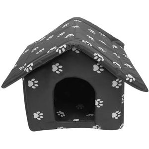MdybF Hondenbed verdwaalde kattenkennel onderdak hond buitenhuis weerbestendig opvouwbaar Oxford-doek verwarmde bedden kleine honden-35 x 30 x 35 cm