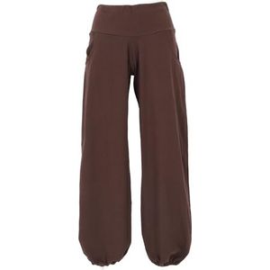 GURU SHOP Goa Psytrance broek, zomerbroek, yogabroek, pofbroek, dames, katoen, donkerbruin, 40