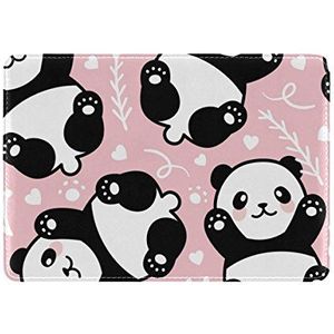 My Daily Leuke Panda Roze Lederen Paspoort Houder Beschermhoes Protector, Meerkleurig, 6.5 x 4.5 inch
