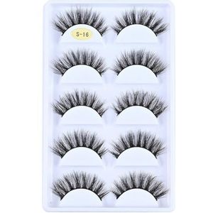 3D 5 paar dunne nep 3D herbruikbare kunstmatige en zachte nep kat handgemaakte korte voor Kerstmis, Cosplay