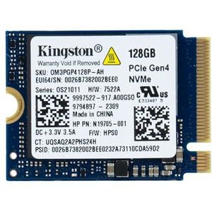 Kingston 128 GB Gaming M.2 2230 PCIe NVMe Interne Solid State Drive (SSD) - Stream Deck, Laptop & Desktop Compatibel