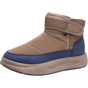 kumosaga Heren Winter Enkellaarzen, Warme Bontgevoerde Sneeuwlaarzen, Waterdichte & Antislip Outdoor Wandelschoenen for Heren(Brown,43)