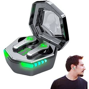 Draadloze oordopjes,5.2 BT Noise Cancelling LED Power Display Opladen Draadloos oortje - Stereogeluid in-ear oortelefoons met oplaadcassette Headsets voor gamesporten Smashing