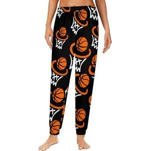 Basketbalhoepel dames pyjama lounge broek elastische tailleband nachtkleding broek print