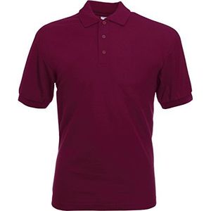 Fruit of The Loom 65/35 Polo shirt - Heren top met korte mouwen - Burgundy (2XL)