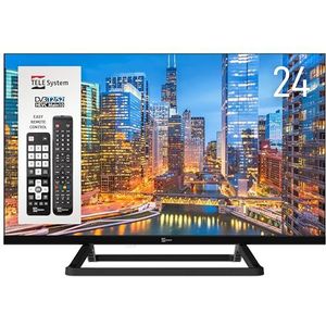 TELE Systeem TV 24 Inch TS24 LS14 - Digitale aardse DVB-T2/S2, HEVC 10 bit, Tivùsat CAM-compatibel, Hotel Mode