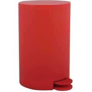 MSV Pedaalemmer - kunststof - rood - 3L - klein model - 15 x 27 cm - Badkamer/toilet