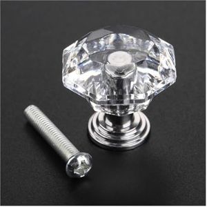 ORAMAI 24 mm elegante diamanten kristallen kastdeurknop ladekast kledingkast trekgreep transparante meubelen miniknoppen en handgrepen (Color : Transparent Knob)