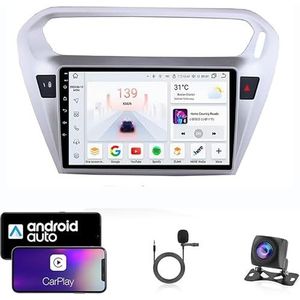 9 Inch Autoradio Compatibel voor Citroen C4 2004-2014 met GPS Navigatie CarPlay Android Auto Acht-Core 4G Bluetooth WiFi MirrorLink Stuurwiel Afstandsbediening(T2 4 Core Wifi 2G+32G)