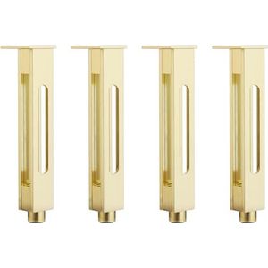 4 stuks meubelpoten, verstelbare aluminium kastpoten, meubelvervangende poten, for banken, salontafels, kasten, tv-kasten(Brushed Gold,20cm/7.9in)