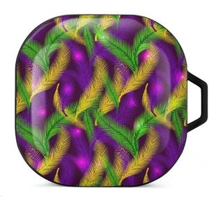 Palms Color of Mardi Earbuds Case Compatibel met Samsung Hard Shell Beschermhoes Zwart-stijl