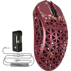 MAMBASNAKE M5 Ultra Carbon Fiber 8000Hz Wireless Gaming Mouse, 39g Superlight, 42000DPI, PAW3950MAX Sensor, Nordic 52840 Chip, Bluetooth/2.4G/USB-C bekabelde Mice met Muis Coiled Cable voor PC/Mac