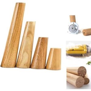 Meubels en benen Meubelvoeten Hout, 4 stuks, Kastvoeten Massief Houten Vervangende Tafelpoten Schuine Conische Salontafelpoten for Meubels Garderobe TV-kasten Nachtkastje (20 (Size : 70cm(27.5in))