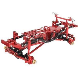 MANGRY Upgrade Auto Frame Met Dubbele Voorassen for Axiale 1/24 SCX24 90081 RC Afstandsbediening Speelgoed 1:24 DIY Auto onderdelen (Color : Only Frame Red)