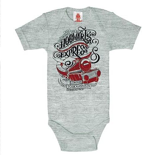 LOGOSHIRT Rompertje/body 'Harry Potter - Hogwarts Express'  grijs