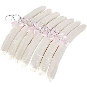 LOHAS Home Set van 10 kleerhangers met anti-roesthaken en gevuld met satijn, gorgeous, licht ivoorkleurig satijn gevoerde kleerhangers, crèmewit