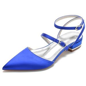 Hanfike Avond Flats Schoenen Vrouwen Meisjes Slingback Avond Schoenen Enkelband Formele Pompen JY228, koningsblauw, 37 EU