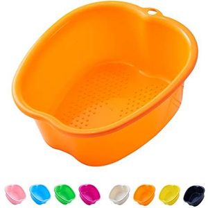AXLOFO® Grote Voetbadkom, Dik Stabiel Kunststof Voetbad voor Spa, Massage, Pedicure, Eelt, Nagelriemen en Ontgifting (Oranje)