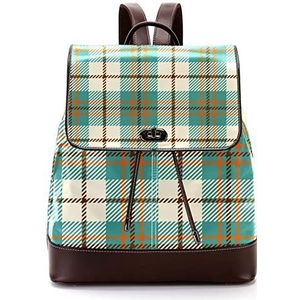 Gepersonaliseerde casual dagrugzak tas voor tiener groene Schotse geruite schooltassen boekentassen, Meerkleurig, 27x12.3x32cm, Rugzak Rugzakken