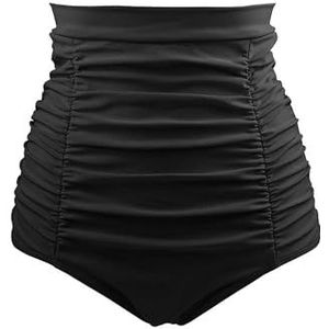 Laorchid retro dames vrouwen hoge taille bikini broek shorts buikweg, zwart, 42