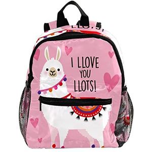 Mini Rugzak Pack Tas Alpaca Grappig IK LLOVE YOU LLOTS Leuke Mode, Meerkleurig, 25.4x10x30 CM/10x4x12 in, Rugzak Rugzakken